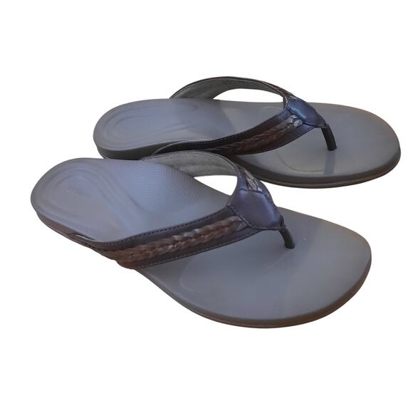AETREX-120167-EMMY-V1.jpg Aetrex Womens Emmy Brown Water Friendly Flip Flop Sandals Size 7.5-8
